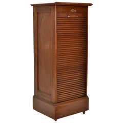 Antique Roll Top Oak Tambour File Cabinet Desk by Lebus Cabinet Co. Circa 1920