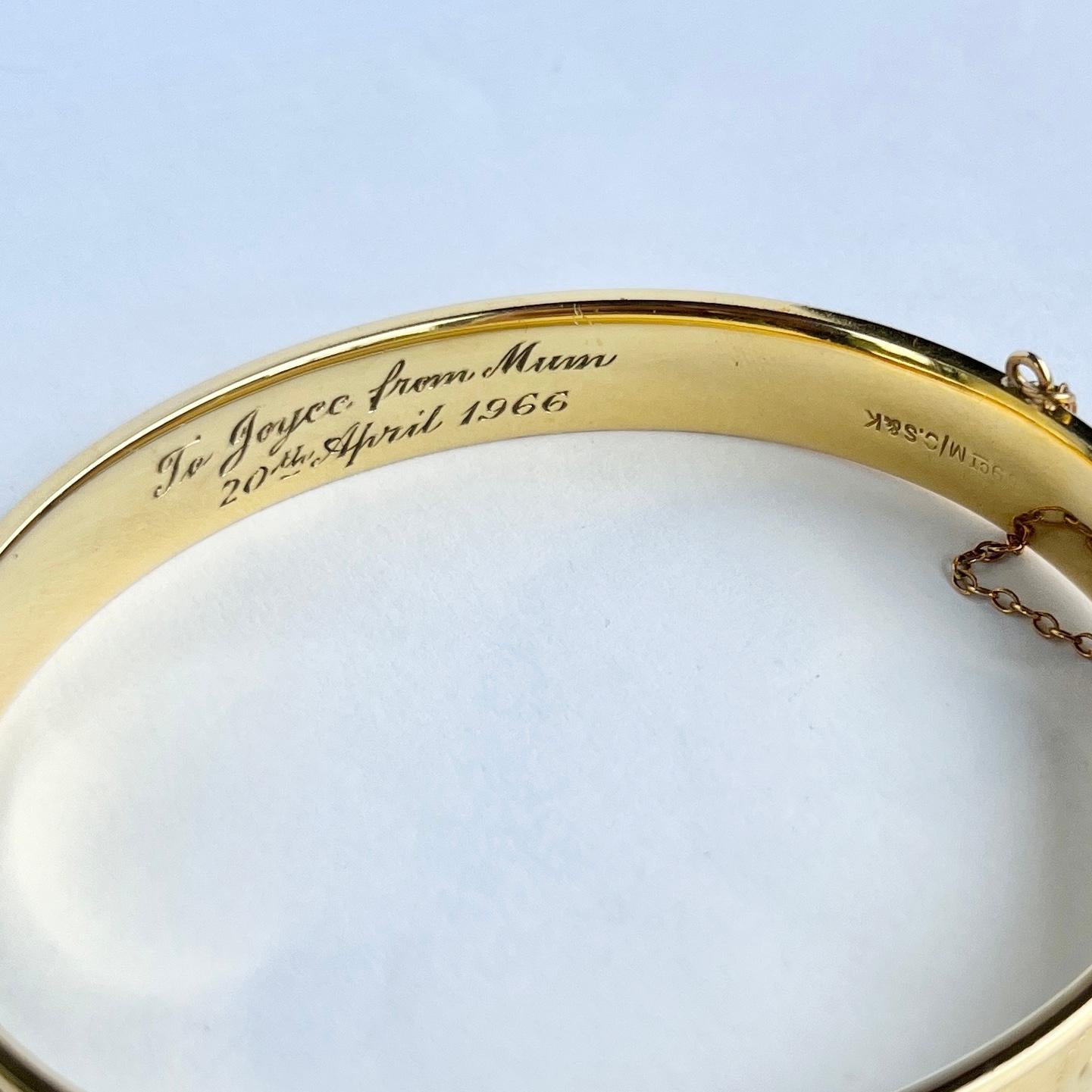 Vintage gerollt Gold graviert Armreif 1