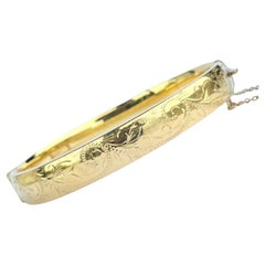 Vintage gerollt Gold graviert Armreif