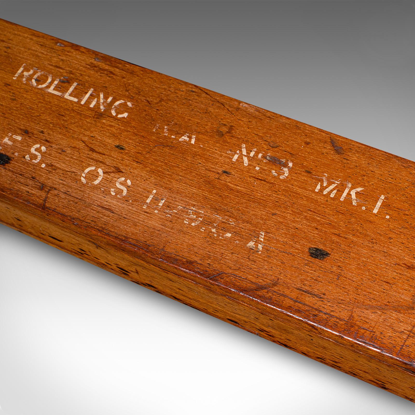 Règle roulante ancienne, instrument de cartographe anglais, architecte, édouardien en vente 4