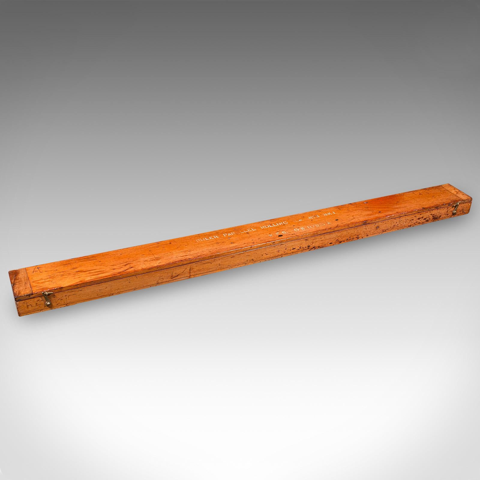 Règle roulante ancienne, instrument de cartographe anglais, architecte, édouardien en vente 1