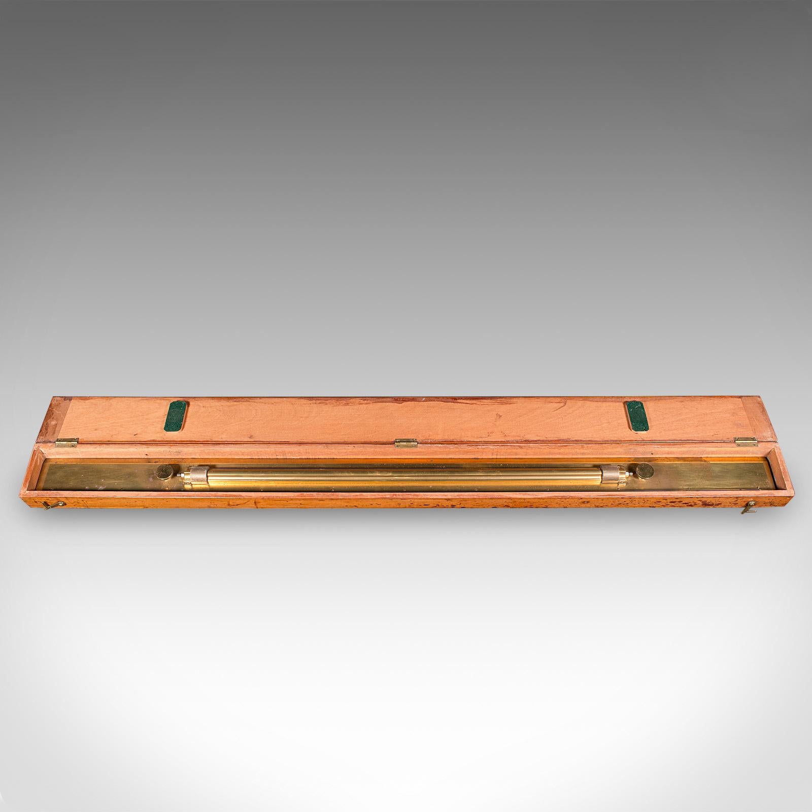 Règle roulante ancienne, instrument de cartographe anglais, architecte, édouardien en vente 2