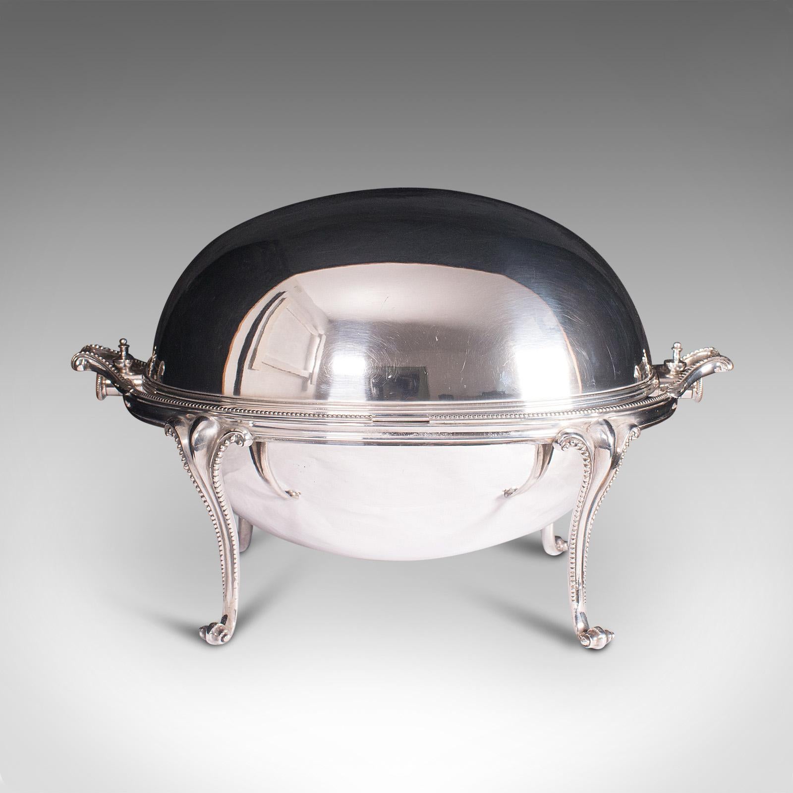 British Antique Rollover Butter Dish, English, Silver Plate, Soup Tureen, Victorian