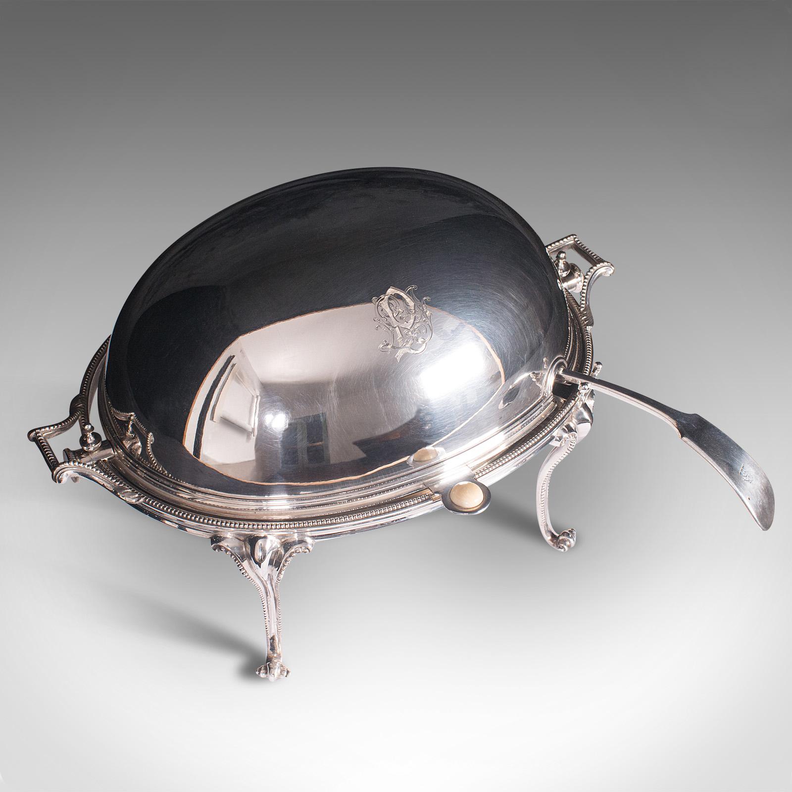 Antique Rollover Butter Dish, English, Silver Plate, Soup Tureen, Victorian In Good Condition In Hele, Devon, GB