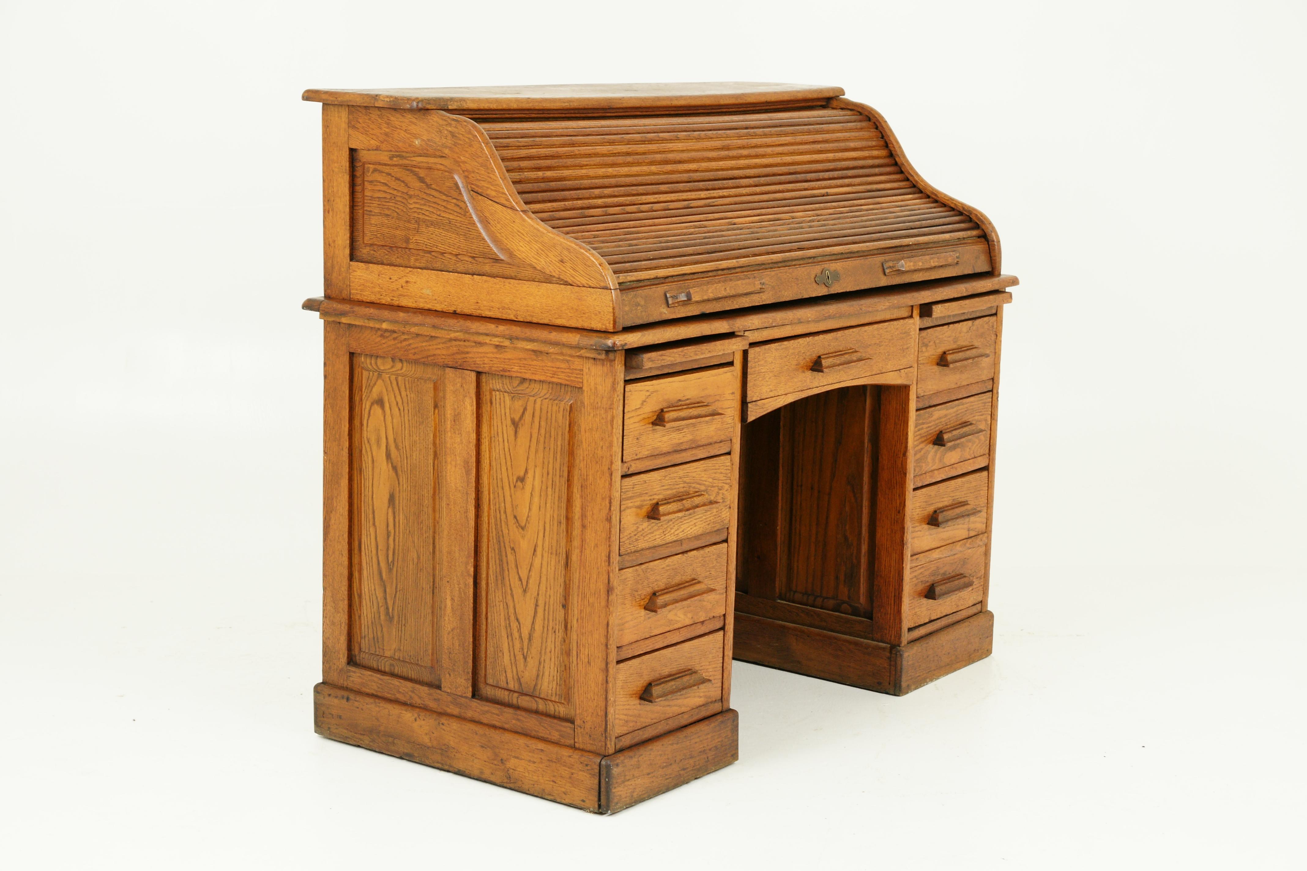 oak roll top desk