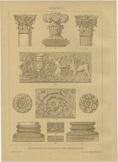 Antique Roman Architectural and Mosaic Ornament Prints, Published 1887
