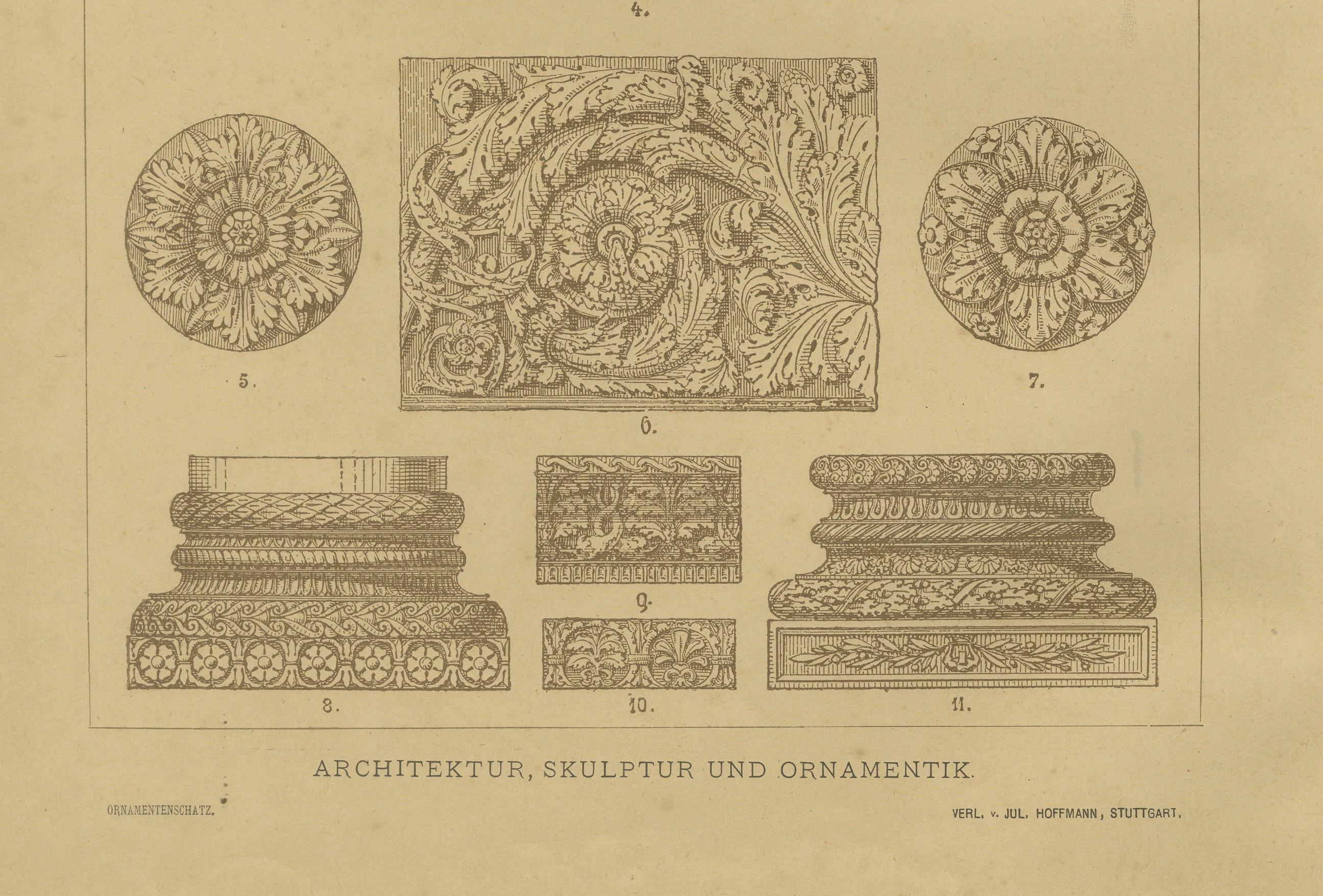 Antike römische Architektur- und Mosaik-Ornamentdrucke, veröffentlicht 1887 im Angebot 2