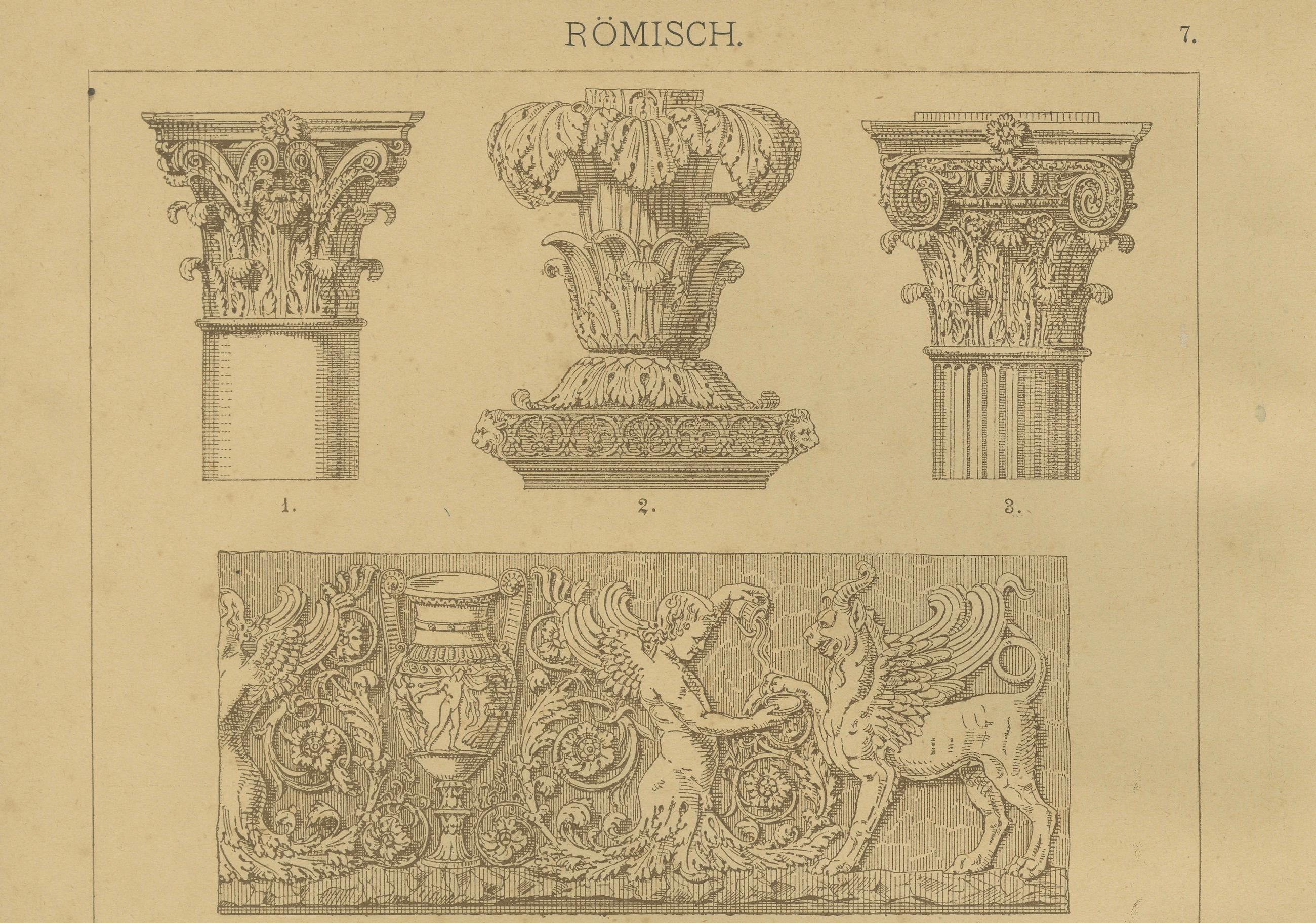Antike römische Architektur- und Mosaik-Ornamentdrucke, veröffentlicht 1887 im Angebot 3