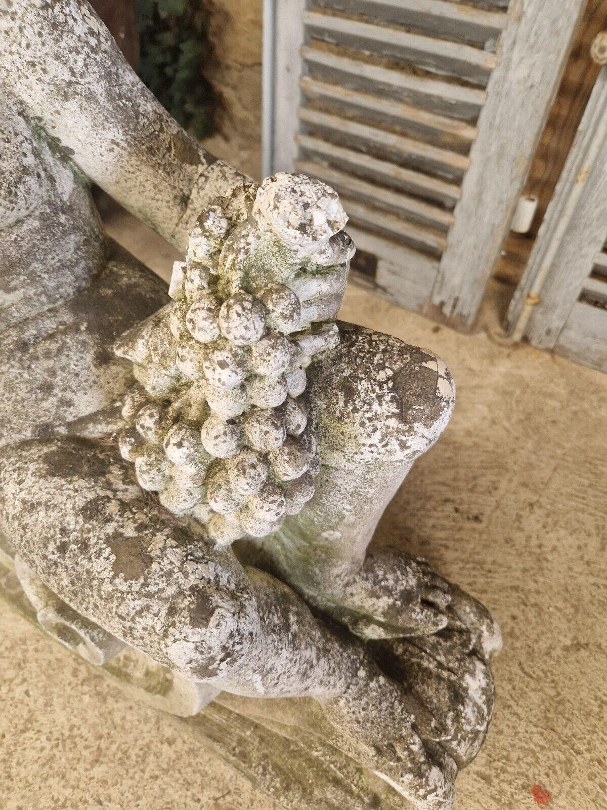 Composition Antique Roman Stone Garden Statue Large Life Size Bacchus Sculpture