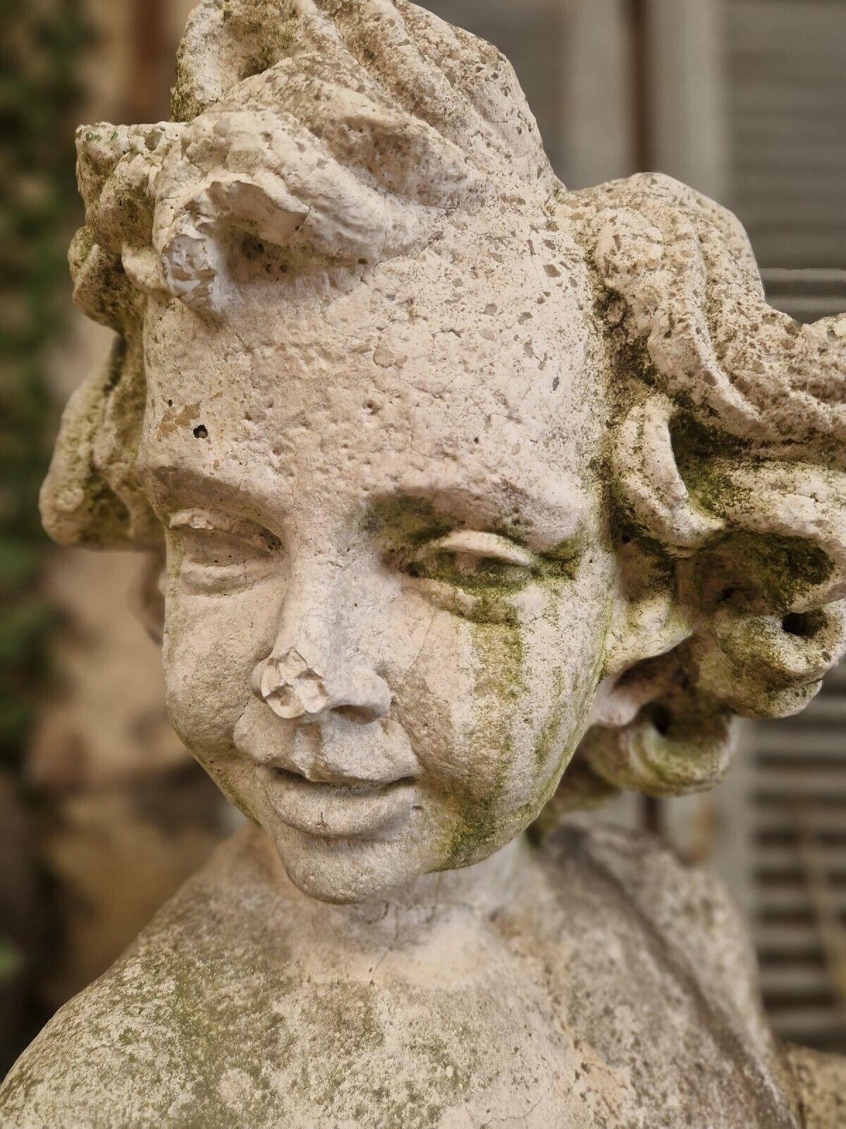 We are delighted to offer for sale this Fabulous Statue - Infant Bacchus Harvester

This fantastic Outdoor or Indoor Statue, is of the young Roman God Bacchus.

The statue is nicely weathered and has signs of age including a little chip on his