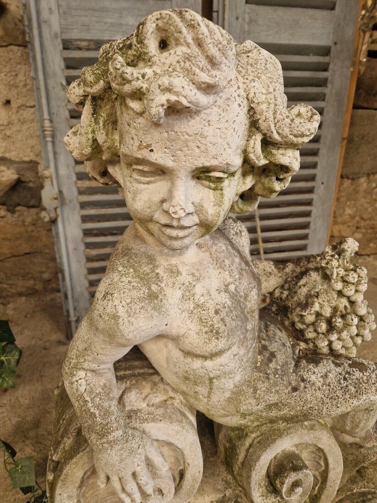 Hand-Carved Antique Roman Stone Garden Statue Large Life Size Bacchus Sculpture