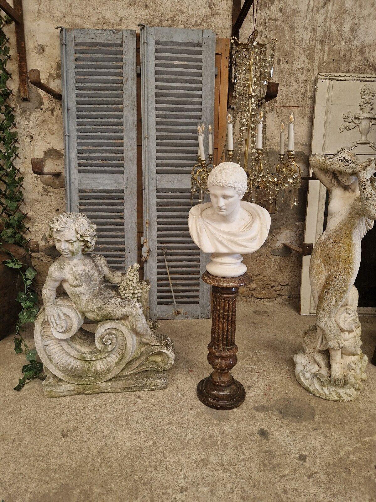 Antique Roman Stone Garden Statue Large Life Size Bacchus Sculpture In Good Condition In Buxton, GB