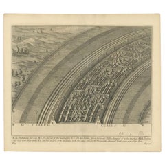 Antique Roman Battle Print of a Rampart and Ditches by Duncan, c.1753