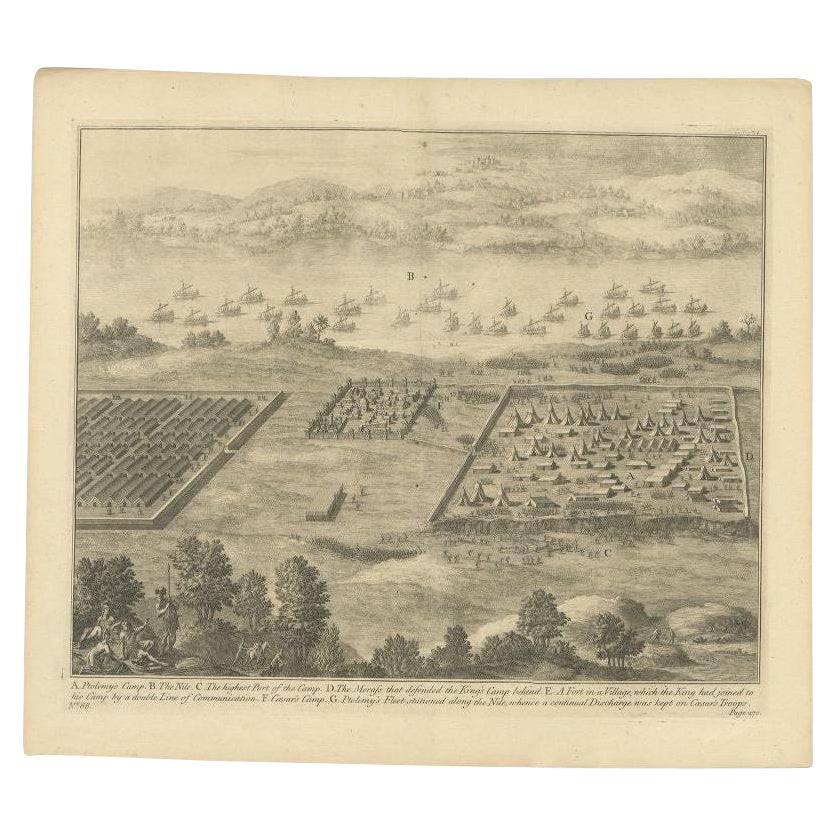 Impression ancienne de bataille romaine du camp de Ptolemy par Duncan, vers 1753