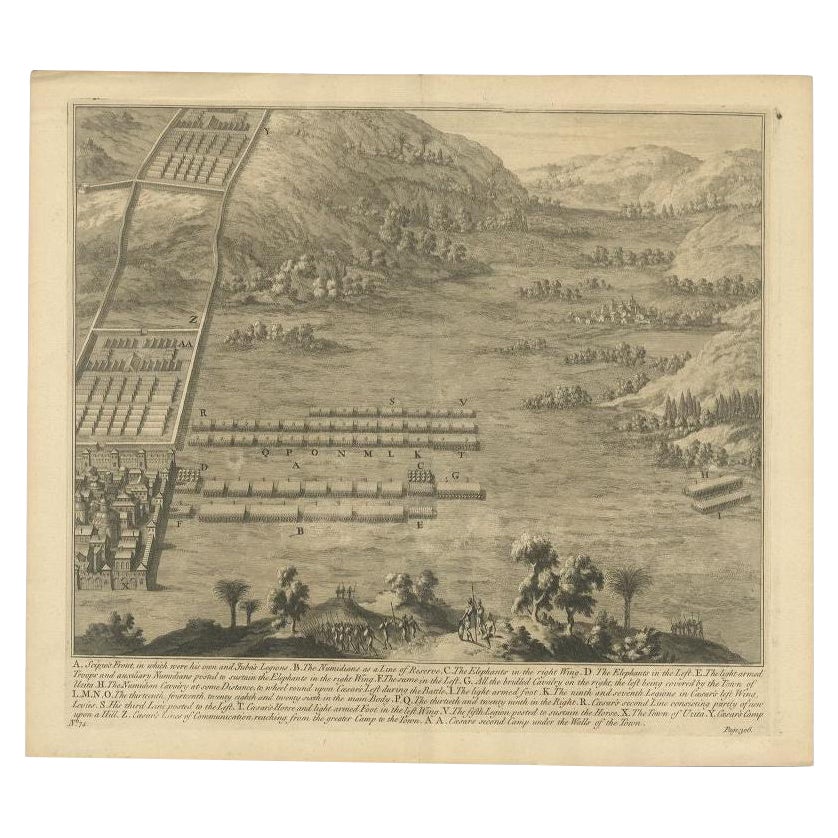 Impression ancienne de bataille romaine sur le devant de Scipio par Duncan, vers 1753