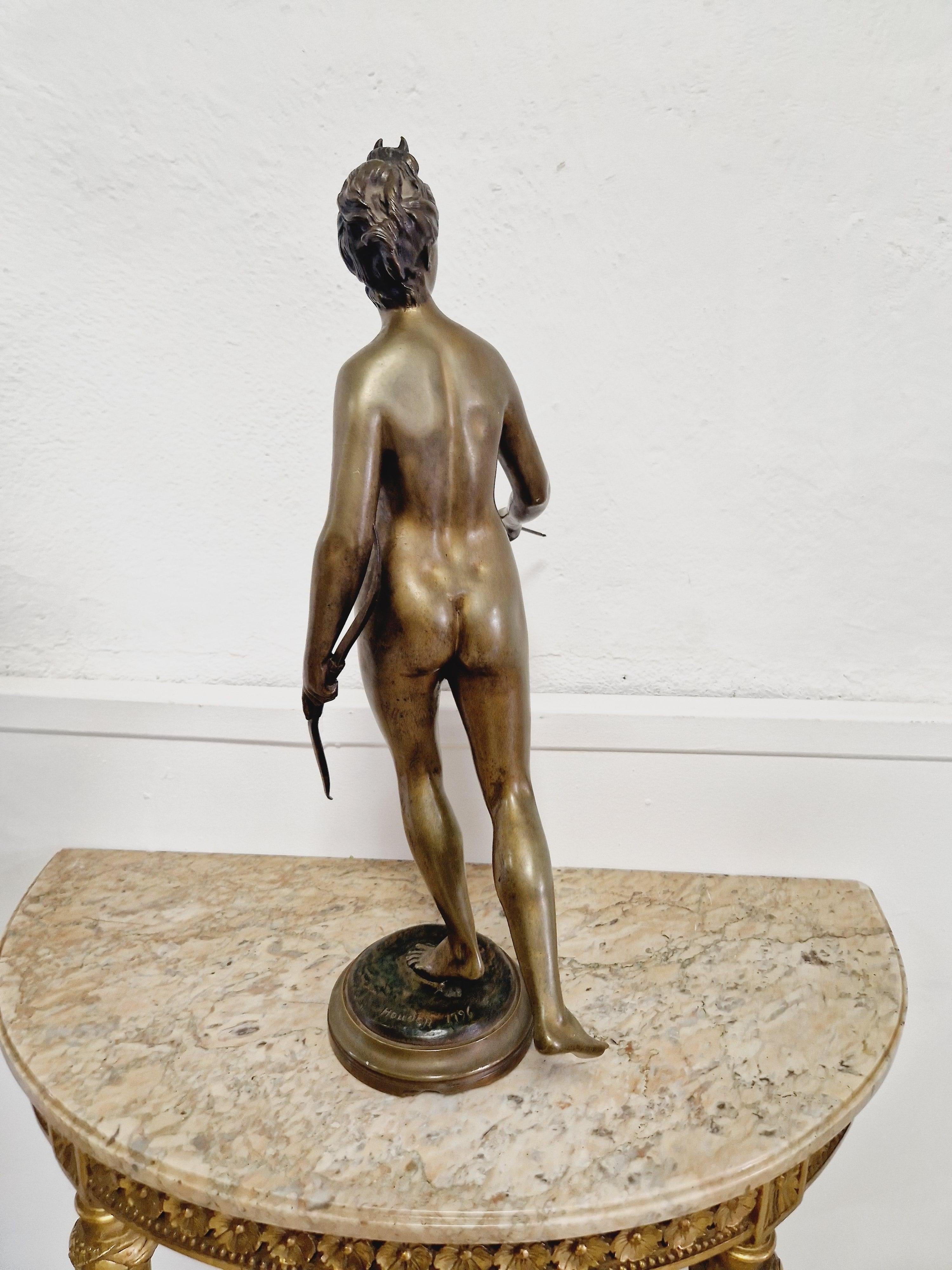 Antica statua romana di Diana in bronzo -  60 cm in vendita 2