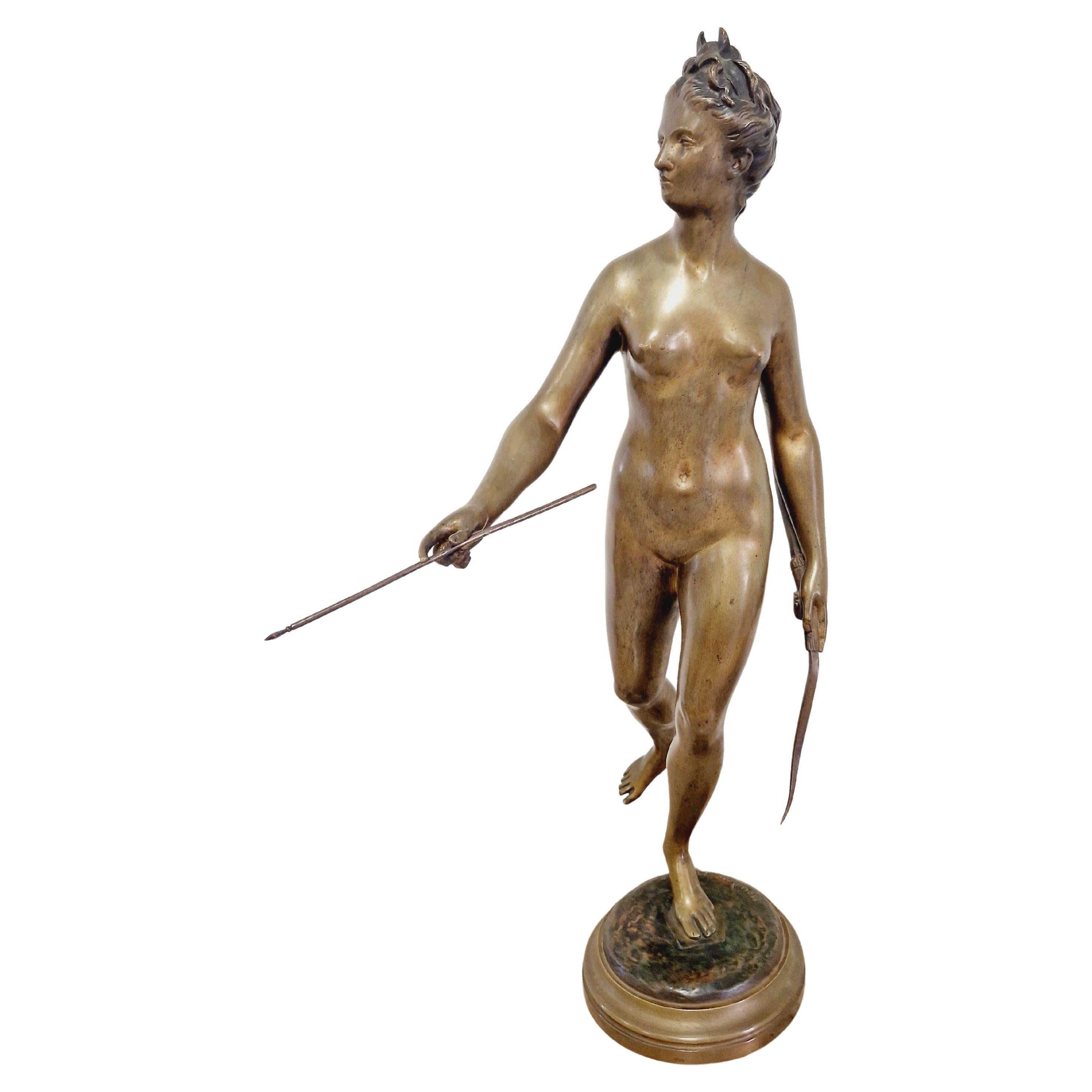 Antike römische Bronzestatue der Diana aus Bronze –  60cm