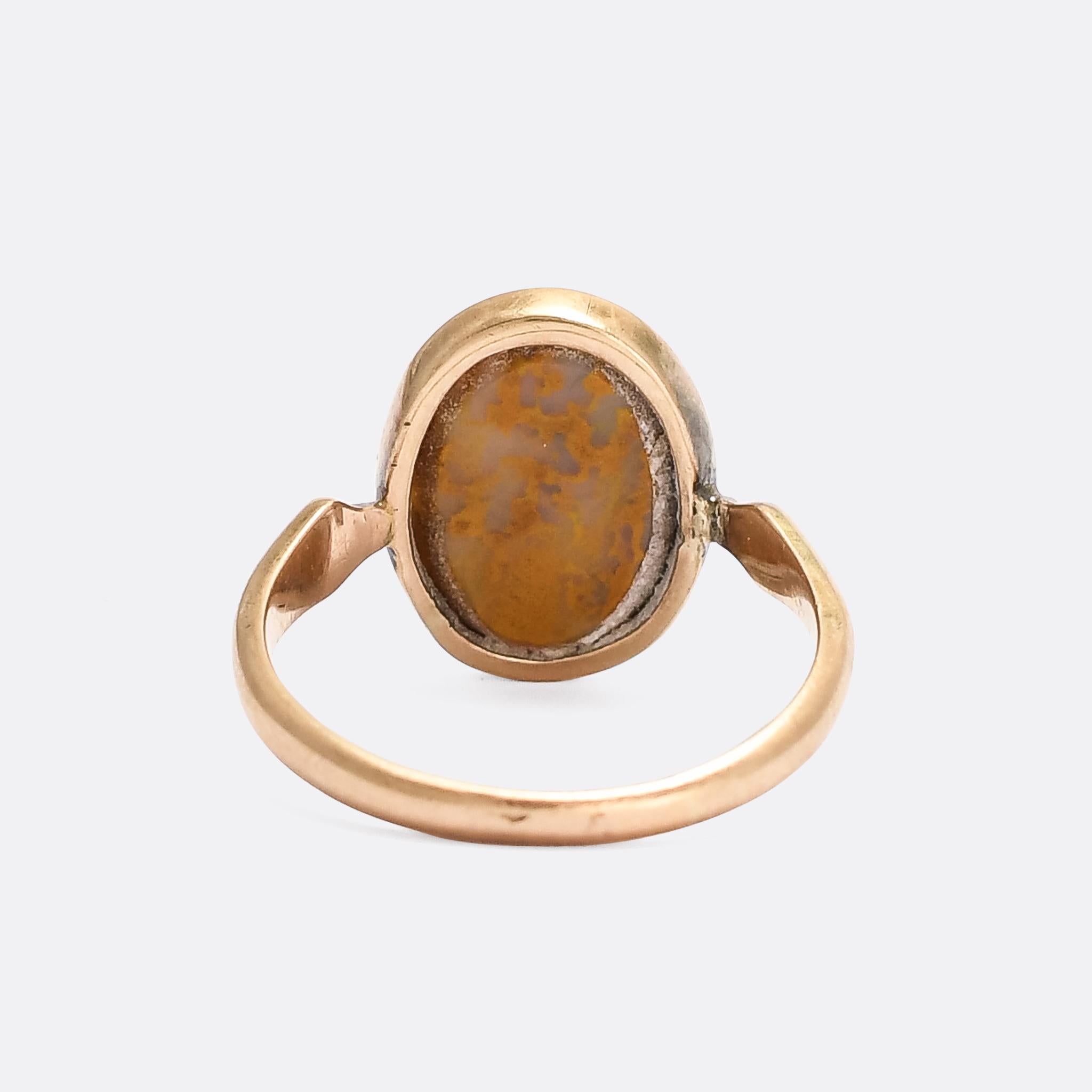 Victorian Antique Roman Ceres Intaglio Signet Ring