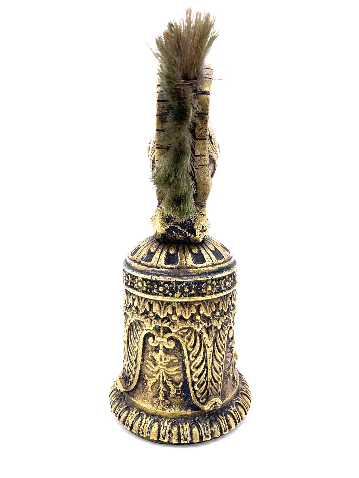Antique Roman Charioteer Napoleon III Bronze Table Bell Fountain Pen Brush For Sale 3