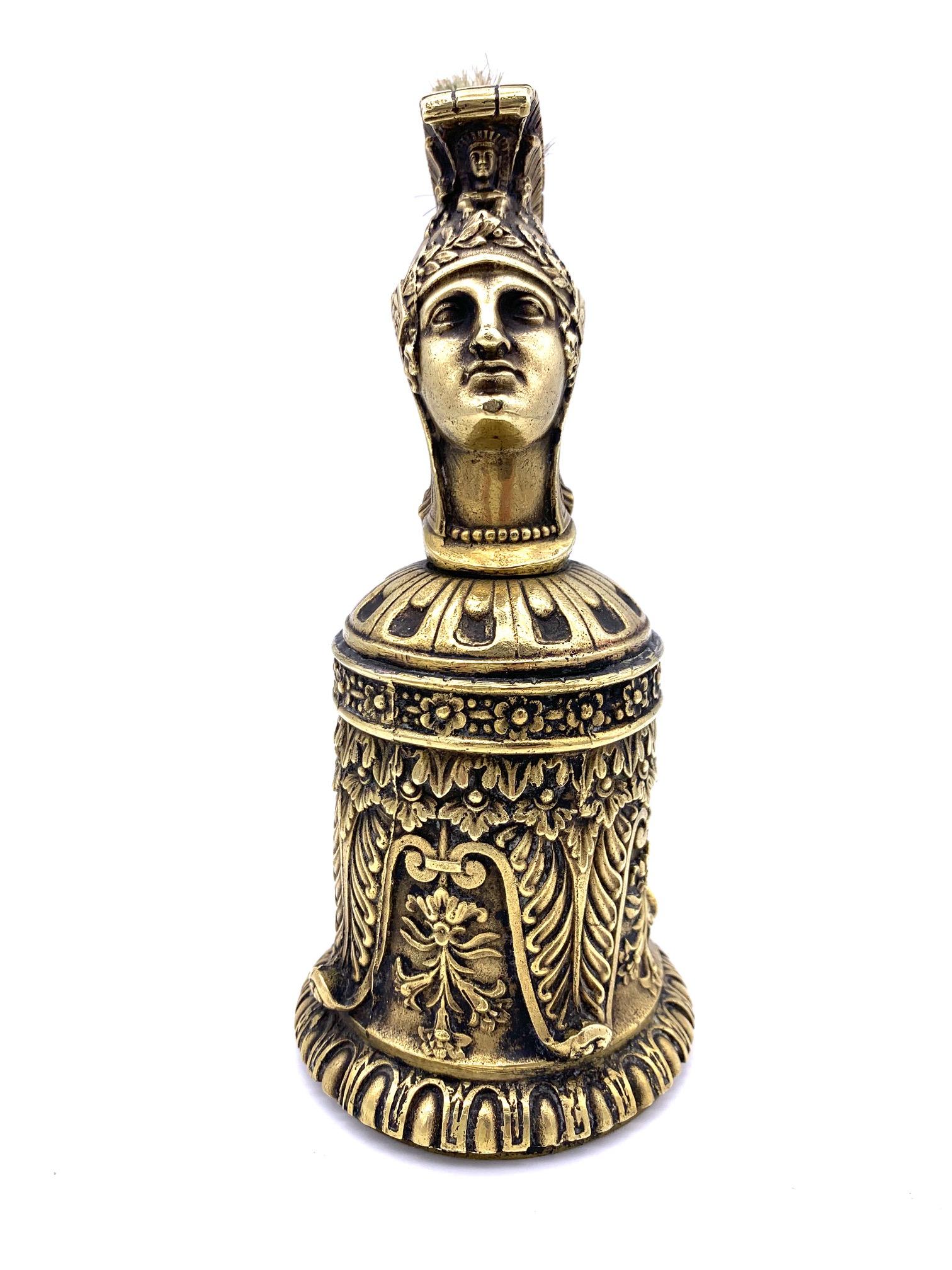 Antique Roman Charioteer Napoleon III Bronze Table Bell Fountain Pen Brush For Sale 5