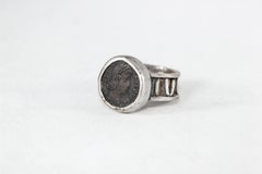 Antique Roman Coin Fine Silver Handmade Signet Ring Personalized Designer