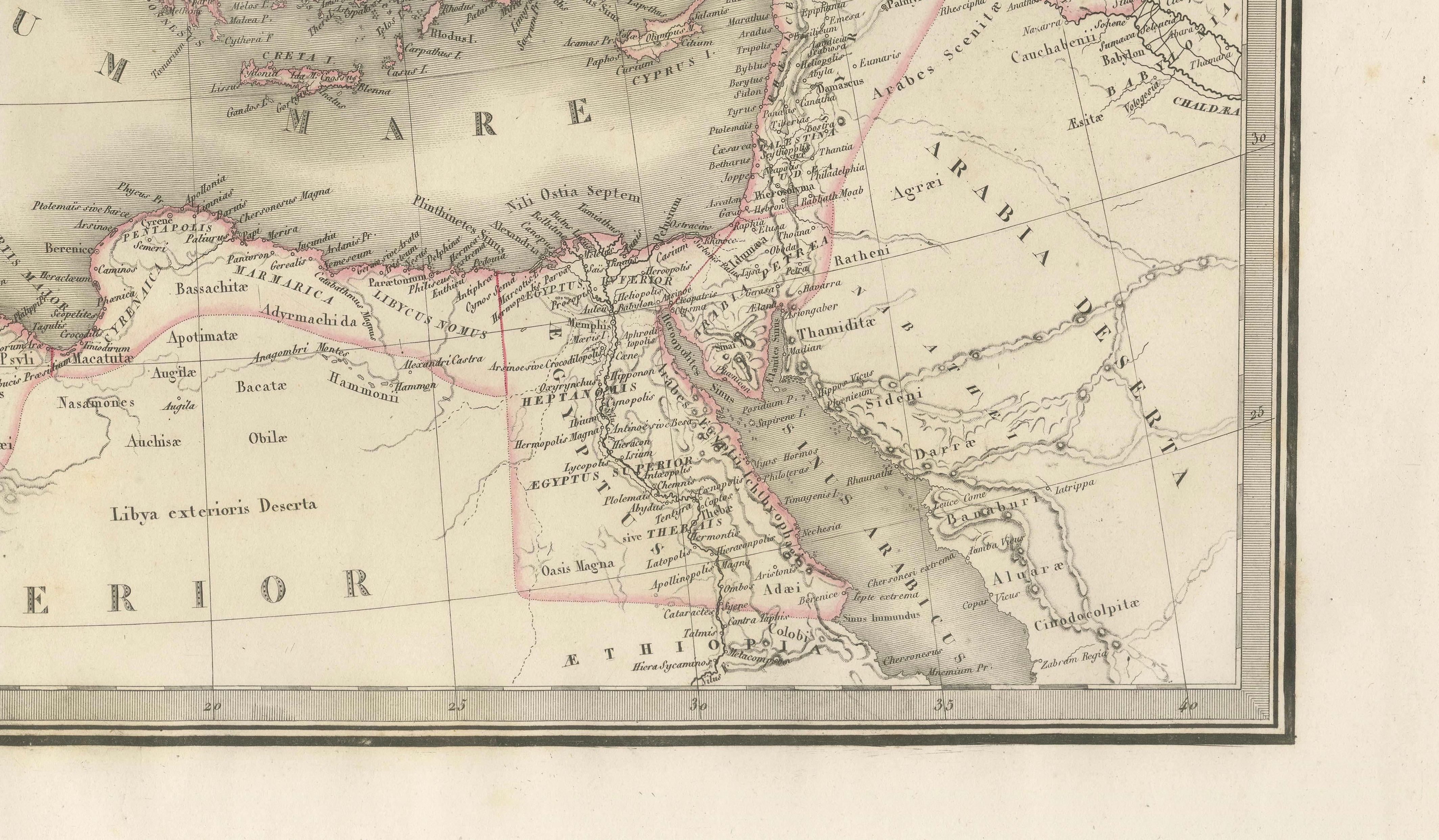 Antique Roman Empire Map, Europe Mediterranean, Lapie Tardieu, 1838