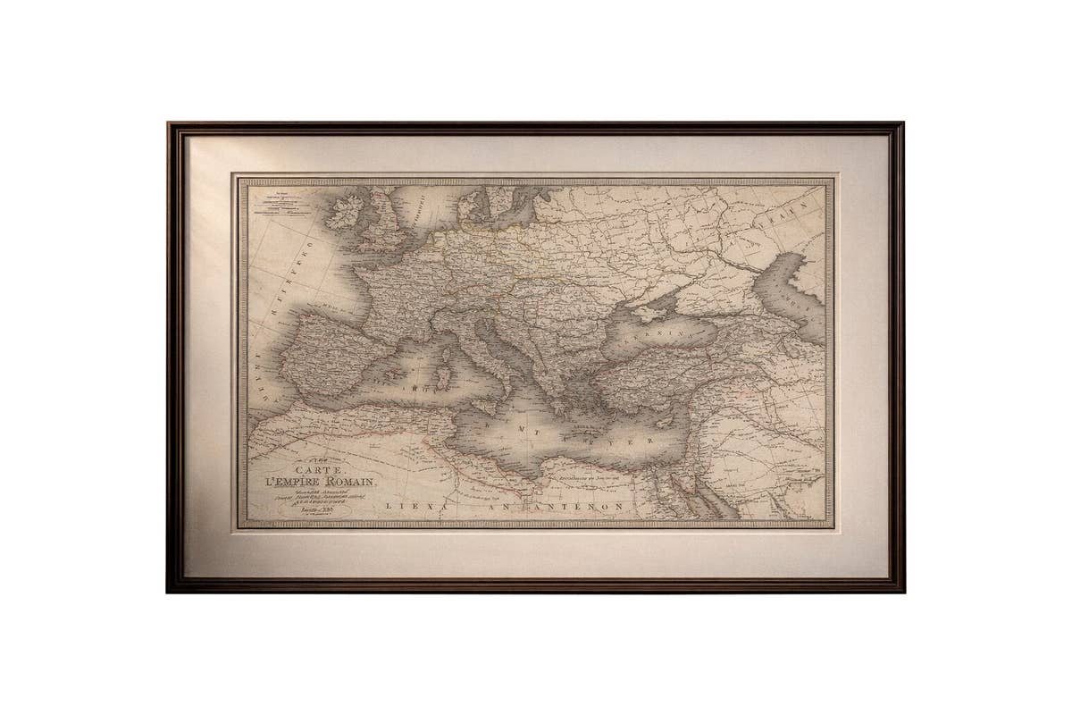 Antique Roman Empire Map, Europe Mediterranean, Lapie Tardieu, 1838
