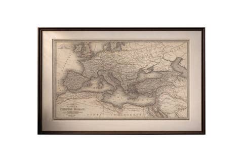 Antique Roman Empire Map, Europe Mediterranean, Lapie Tardieu, 1838