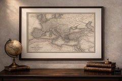 Antique Roman Empire Map, Europe Mediterranean, Lapie Tardieu, 1838