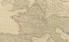 Antique Roman Empire Map – Western Mediterranean & Europe, Engraving c.1818