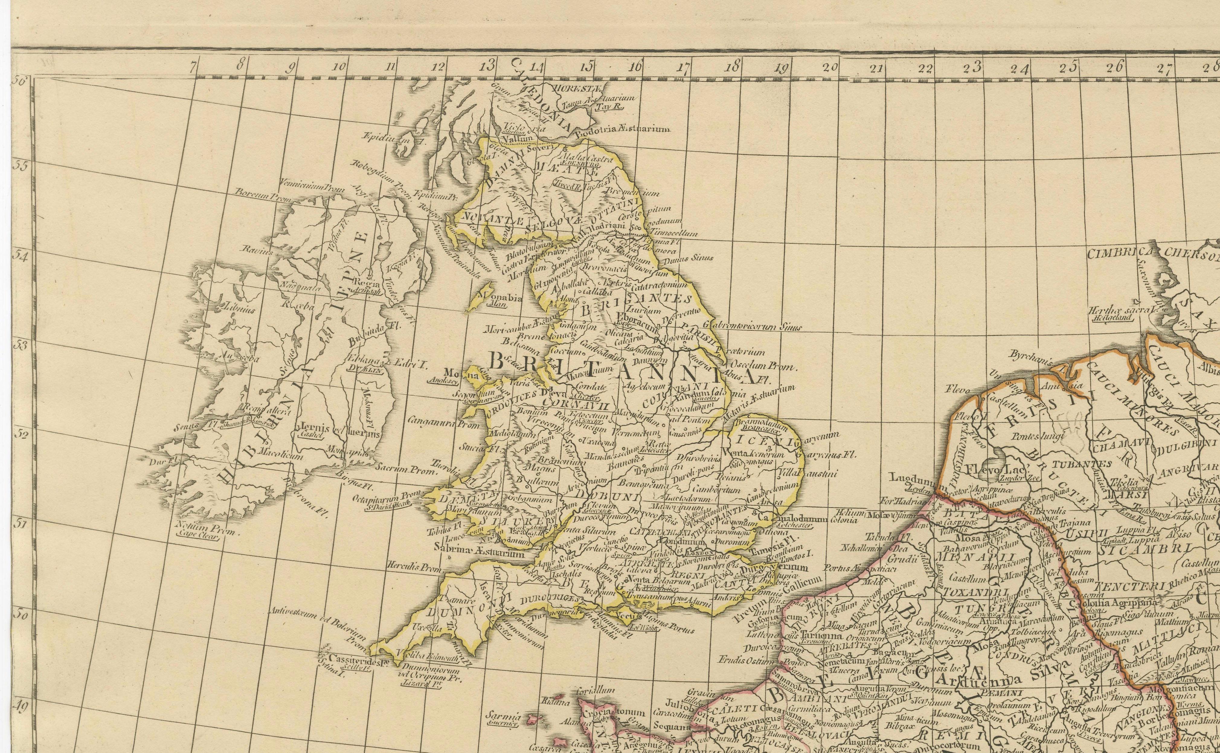 Antique Roman Empire Map – Western Mediterranean & Europe, Engraving c.1818