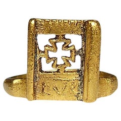 Anillo romano antiguo de oro