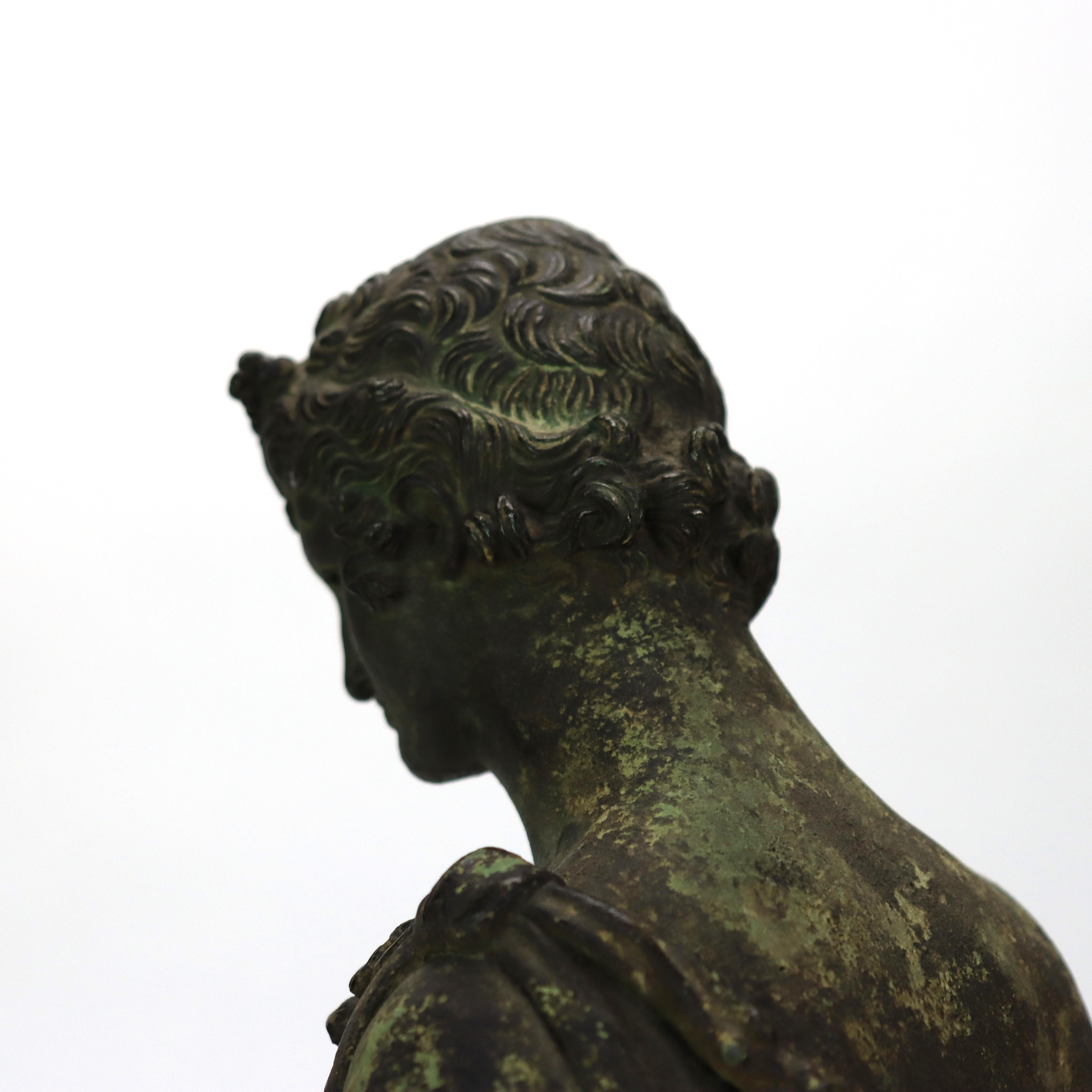 Antique Roman Grand Tour Bronze Sculpture “Narcissus” 19thC For Sale 10