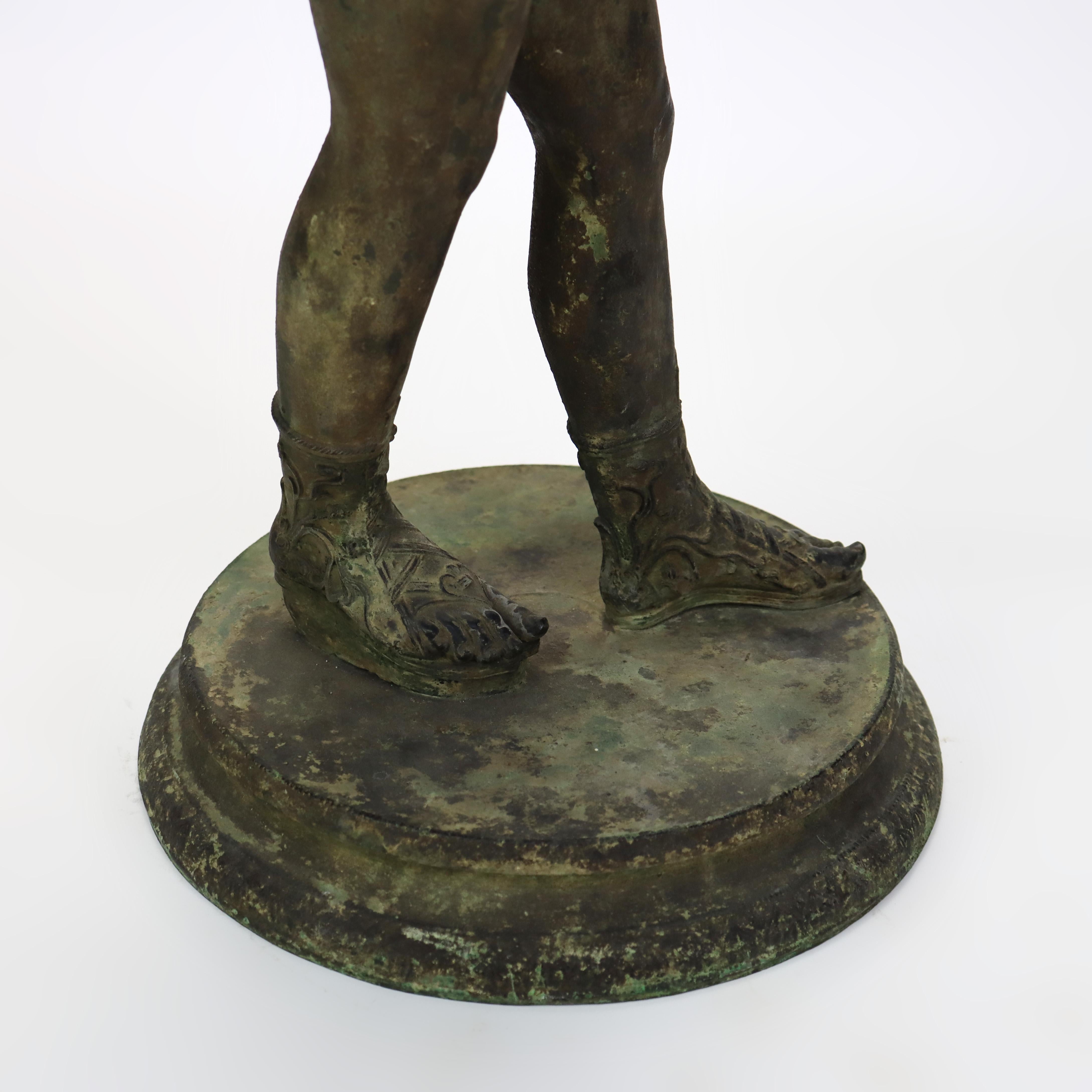 Antique Roman Grand Tour Bronze Sculpture “Narcissus” 19thC For Sale 14