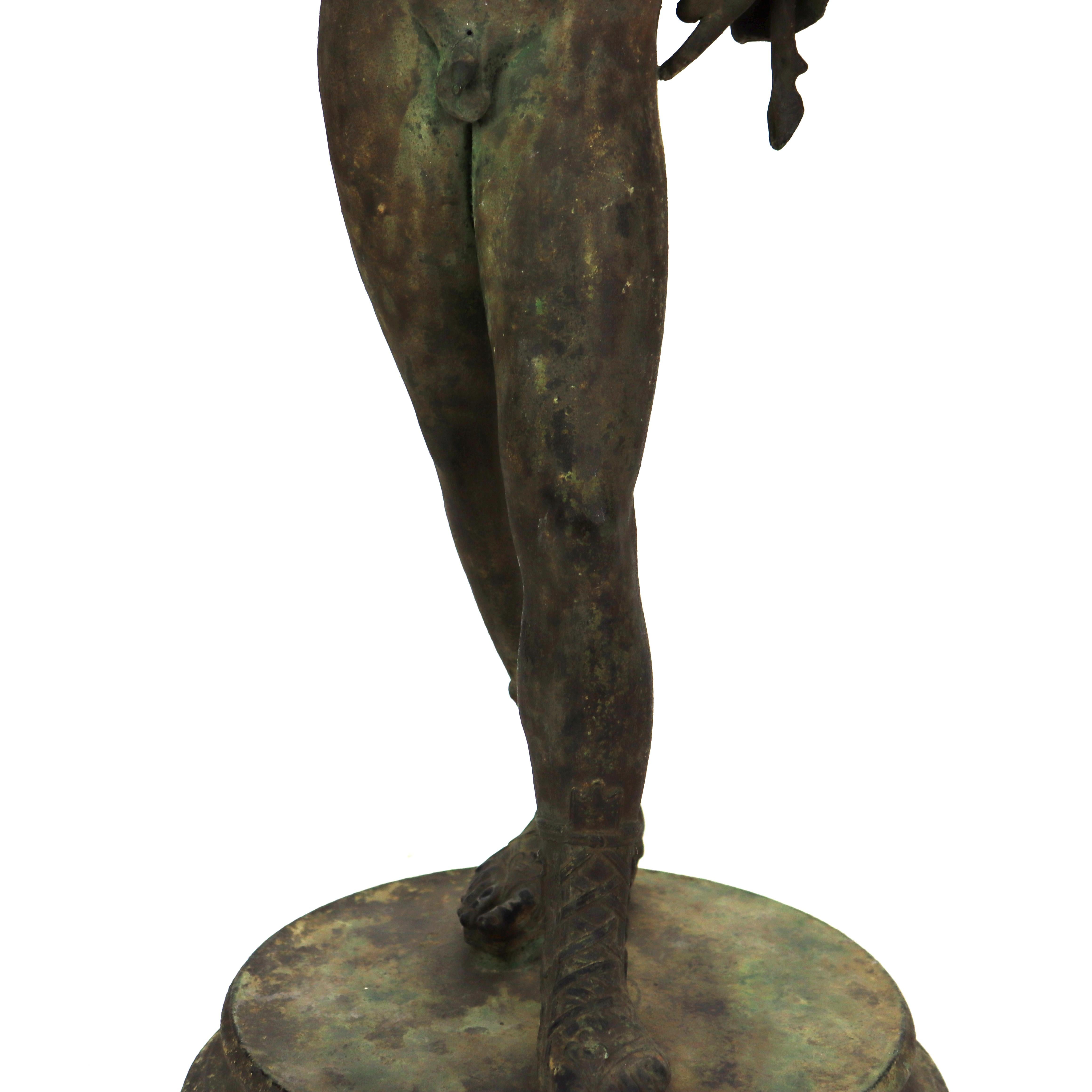 Antique Roman Grand Tour Bronze Sculpture “Narcissus” 19thC In Good Condition For Sale In Big Flats, NY