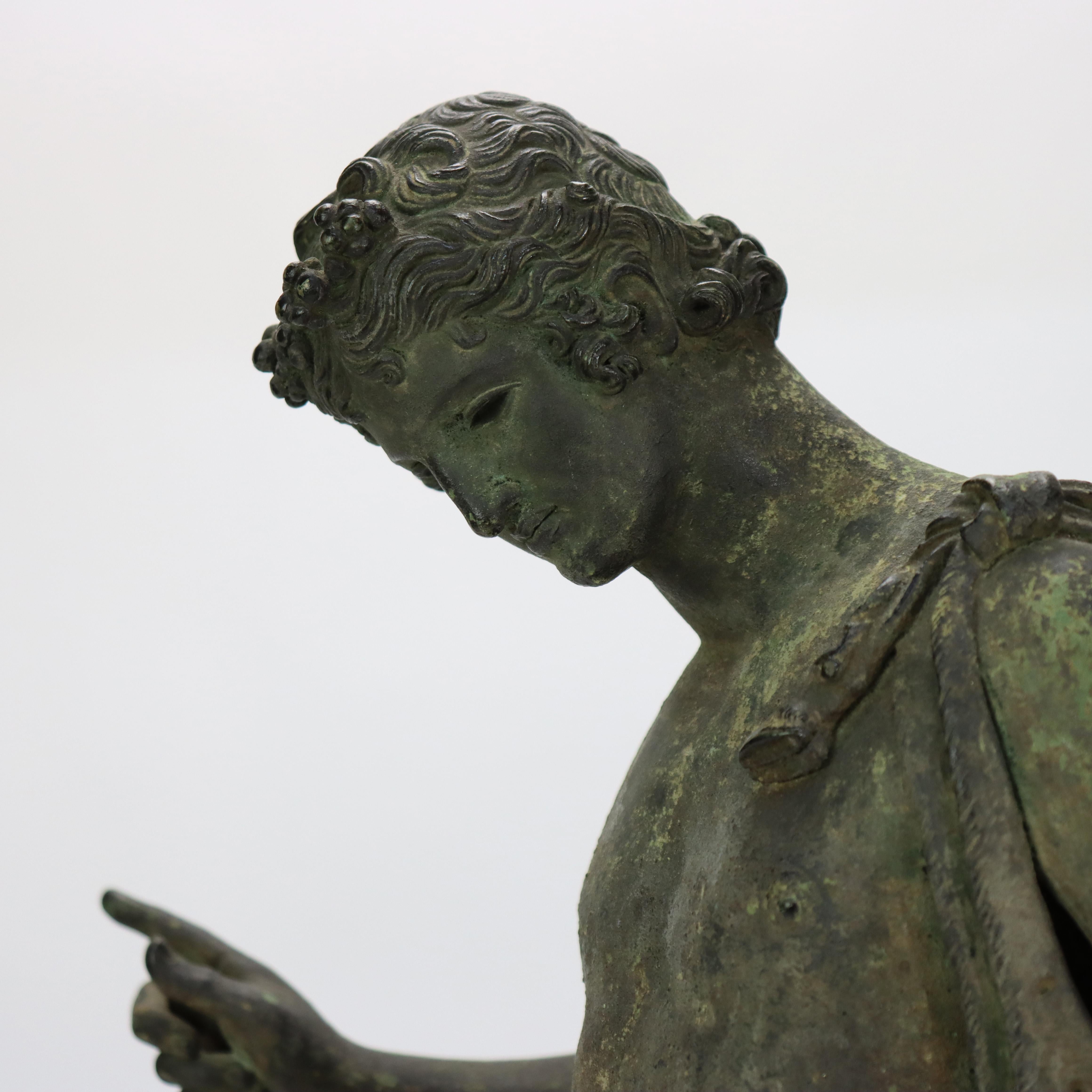 Antique Roman Grand Tour Bronze Sculpture “Narcissus” 19thC For Sale 5