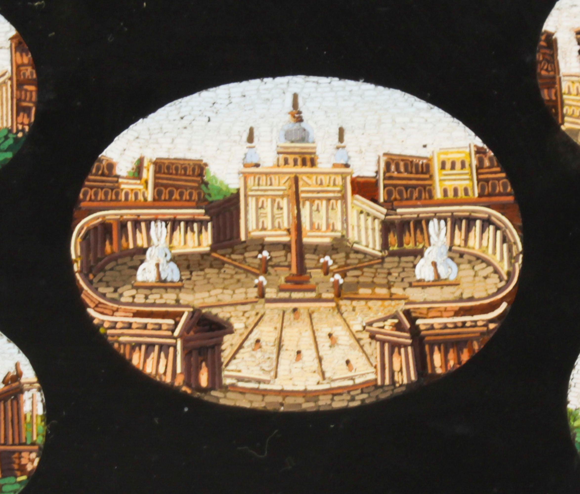 Mid-19th Century Antique Roman Grand Tour Micromosaic Marble Desk Weight 19th Century