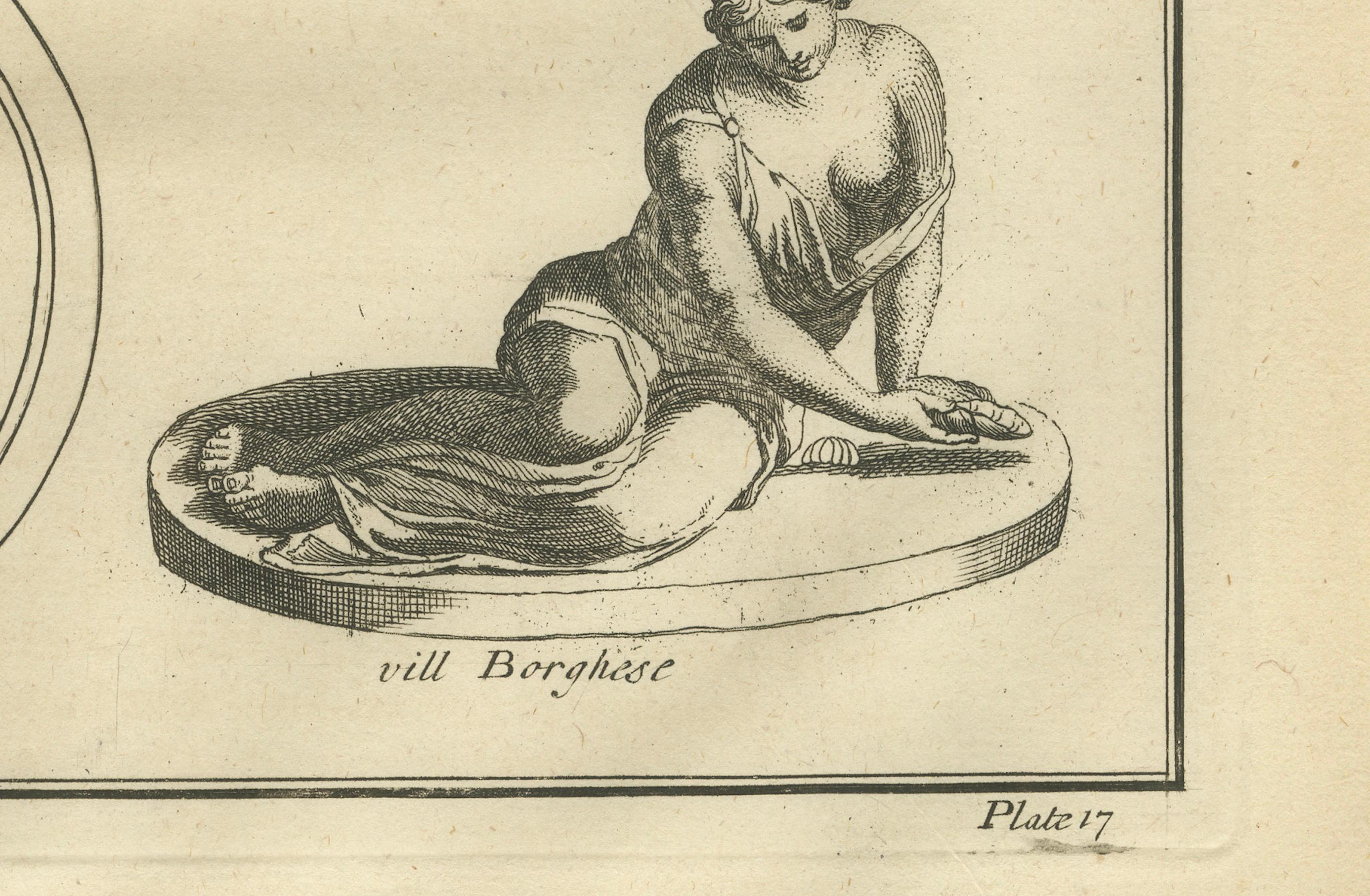 Antique Roman Marine Deities, Tritons and Sea Gods, Montfaucon Engraving, 1721