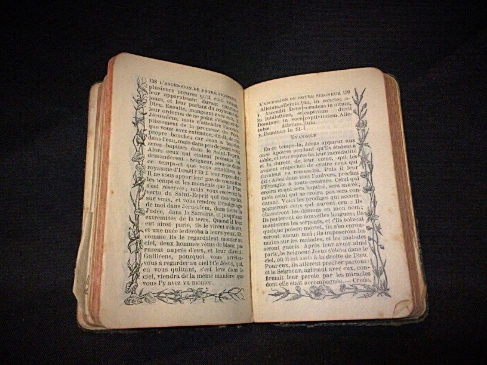 French Antique Roman Missal book - Contains Offices for Major Feasts 1790s - 2Y11