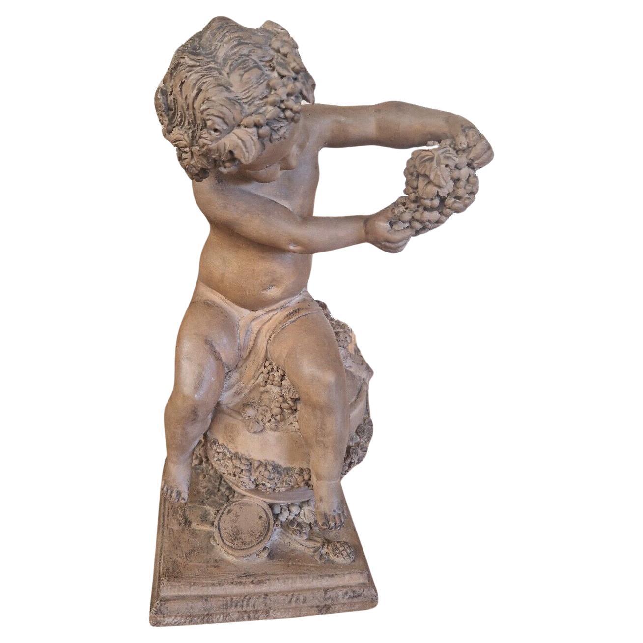 We are delighted to offer for sale this Beautiful Roman Style Sculpture

Statue of Young Bacchus - Greek God of Wine and Harvest

Signature to base FAGUI

Terracotta

Nice Patina

French Origin

Beautiful Carved Details

Unique