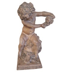 Antique Roman Sculpture Bacchus Signed 19th Century French