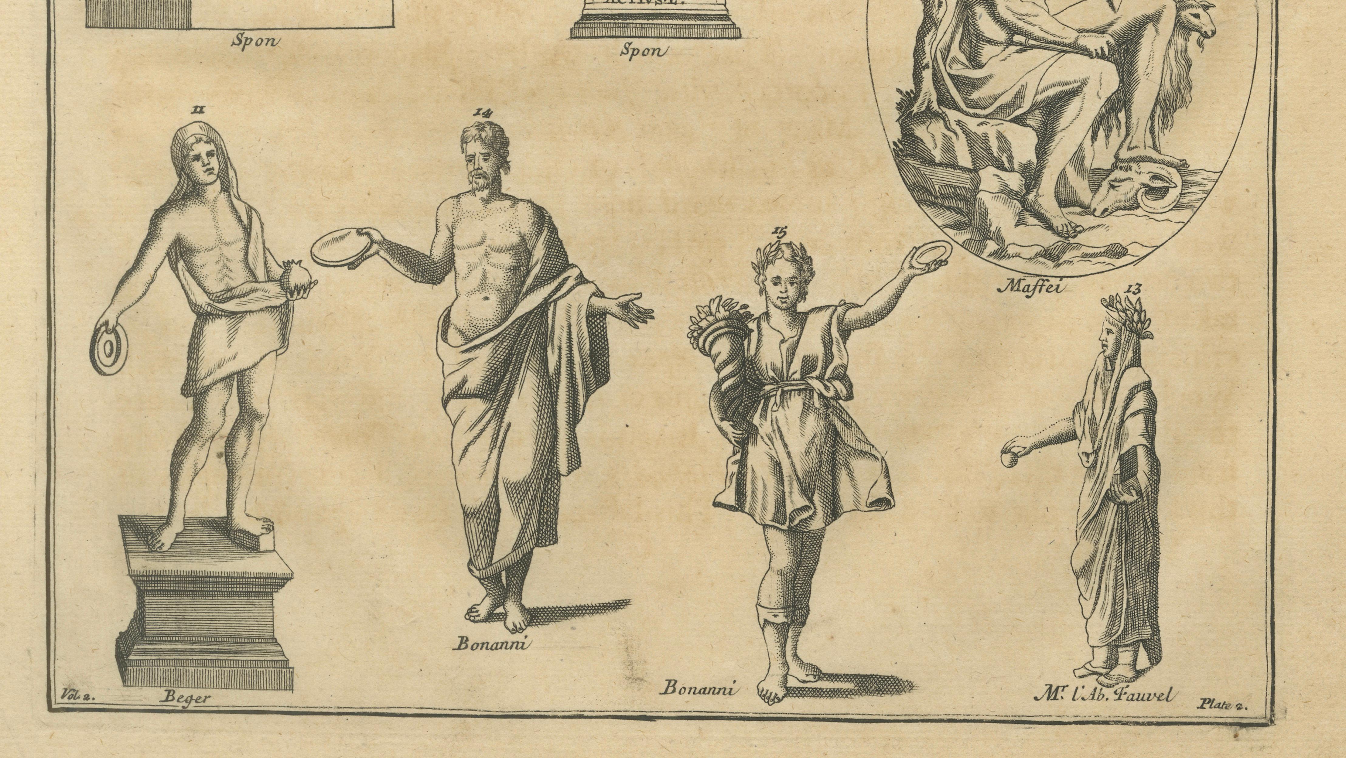 Antique Roman Sculpture Engravings, Set of 3 – Montfaucon, 1721