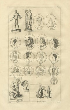 Antique Roman Sculpture & Medals Plate – Montfaucon, Antiquity Explained, 1721