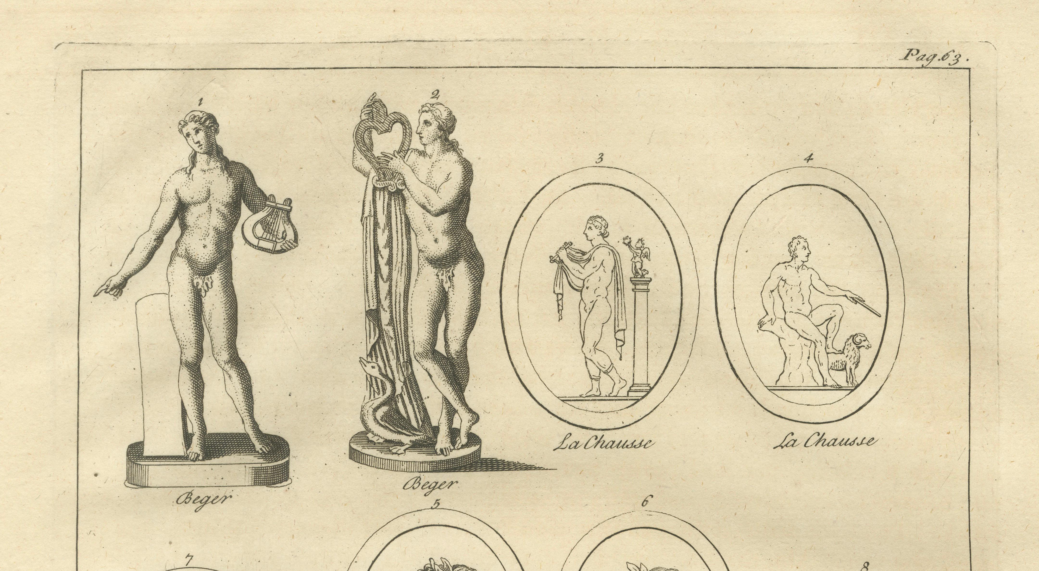 Antique Roman Sculpture & Medals Plate – Montfaucon, Antiquity Explained, 1721