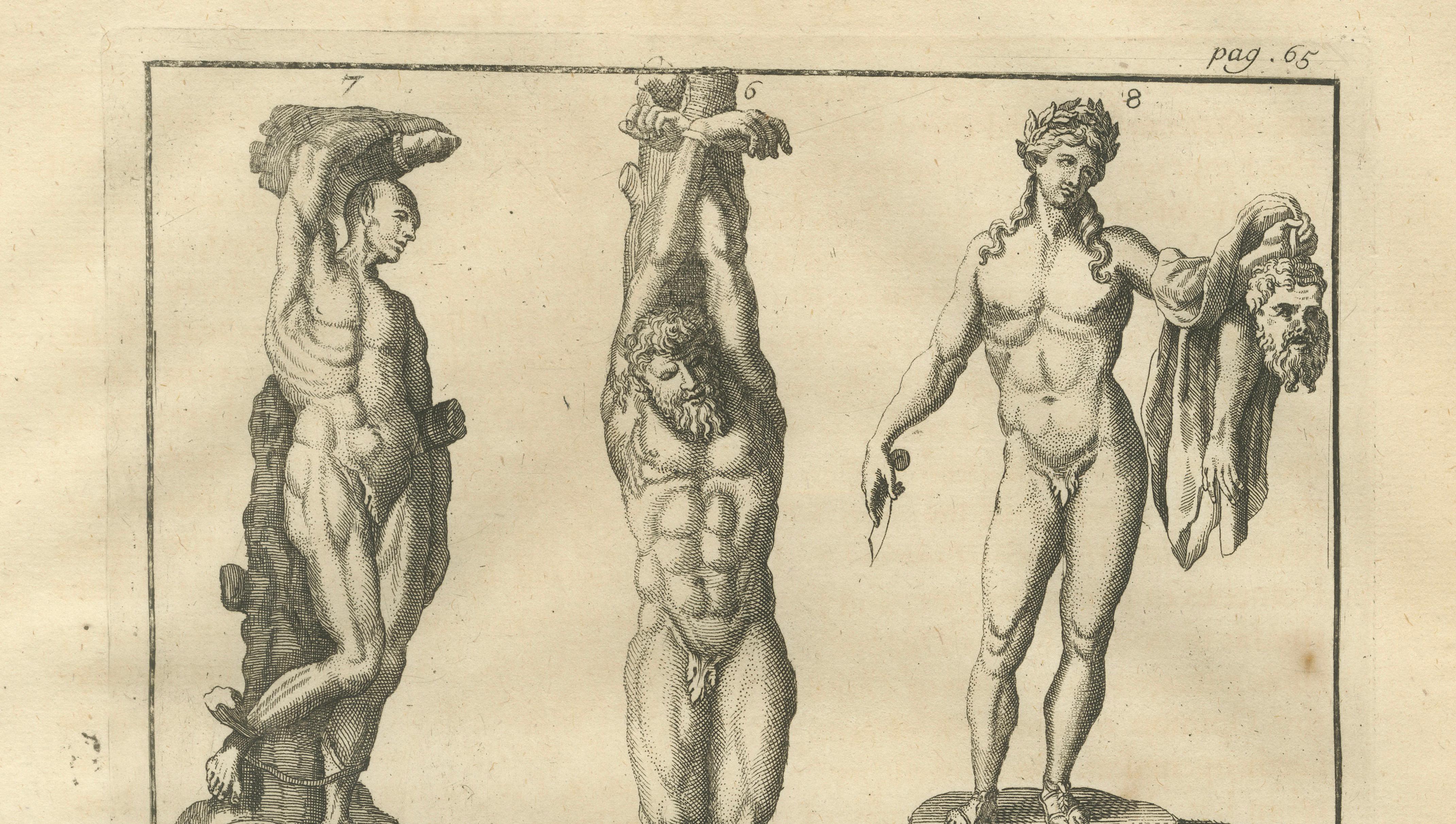 Antique Roman Statues & Medals Plate – Montfaucon, Antiquity Explained, 1721