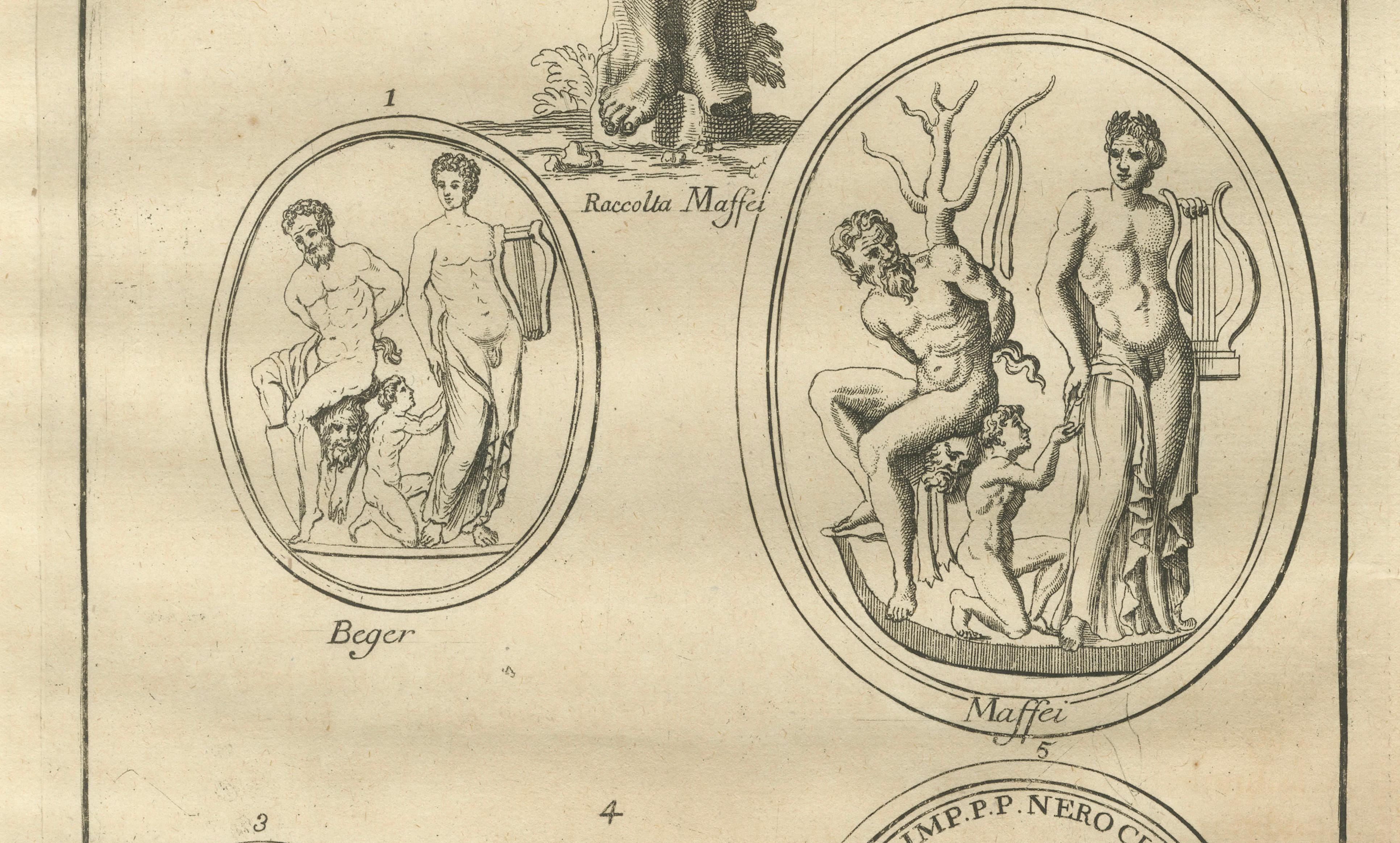Antique Roman Statues & Medals Plate – Montfaucon, Antiquity Explained, 1721