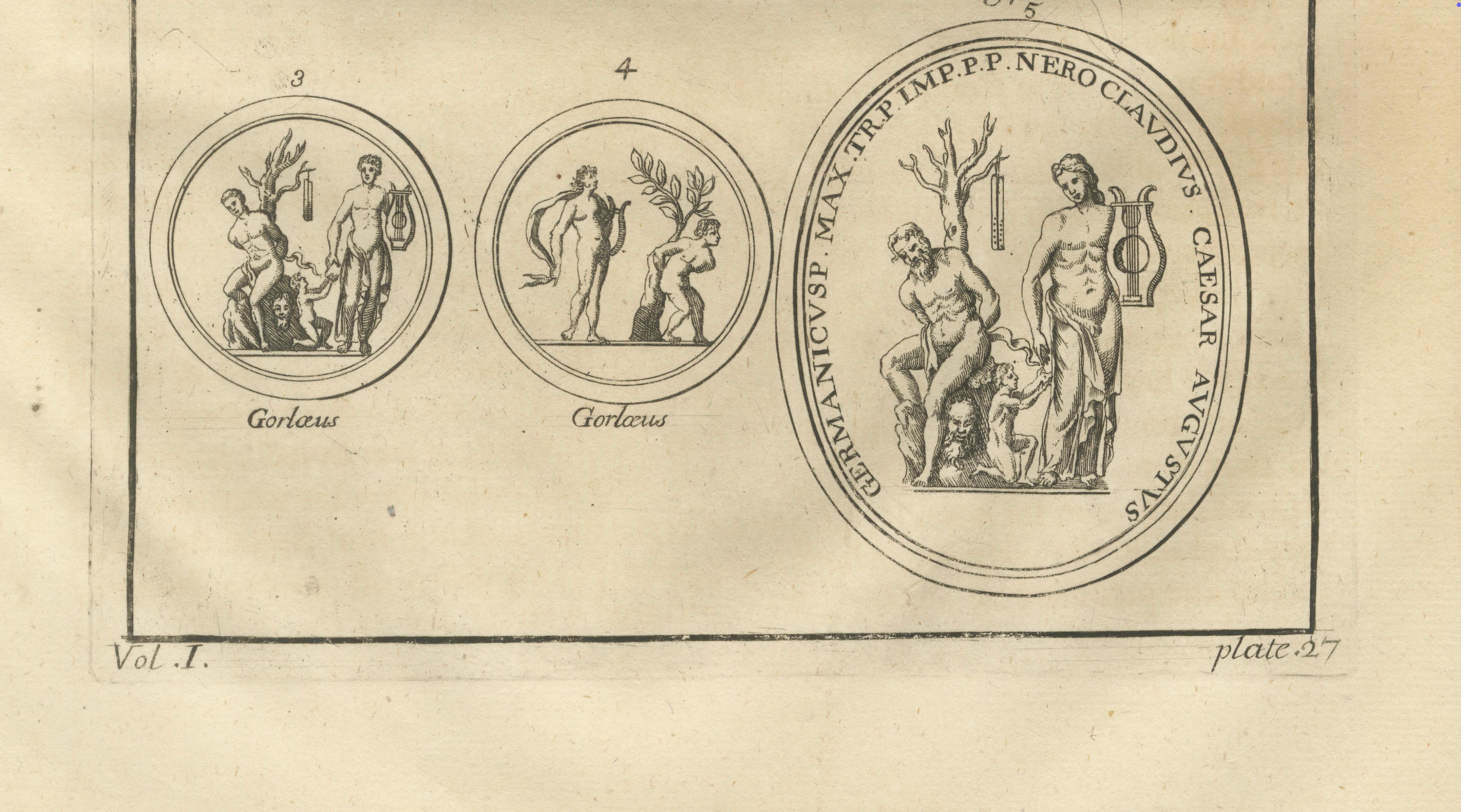 Antique Roman Statues & Medals Plate – Montfaucon, Antiquity Explained, 1721