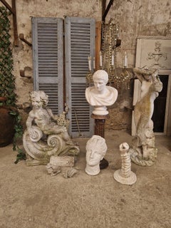 Antique Roman Stone Garden Statue Large Life Size Bacchus Sculpture