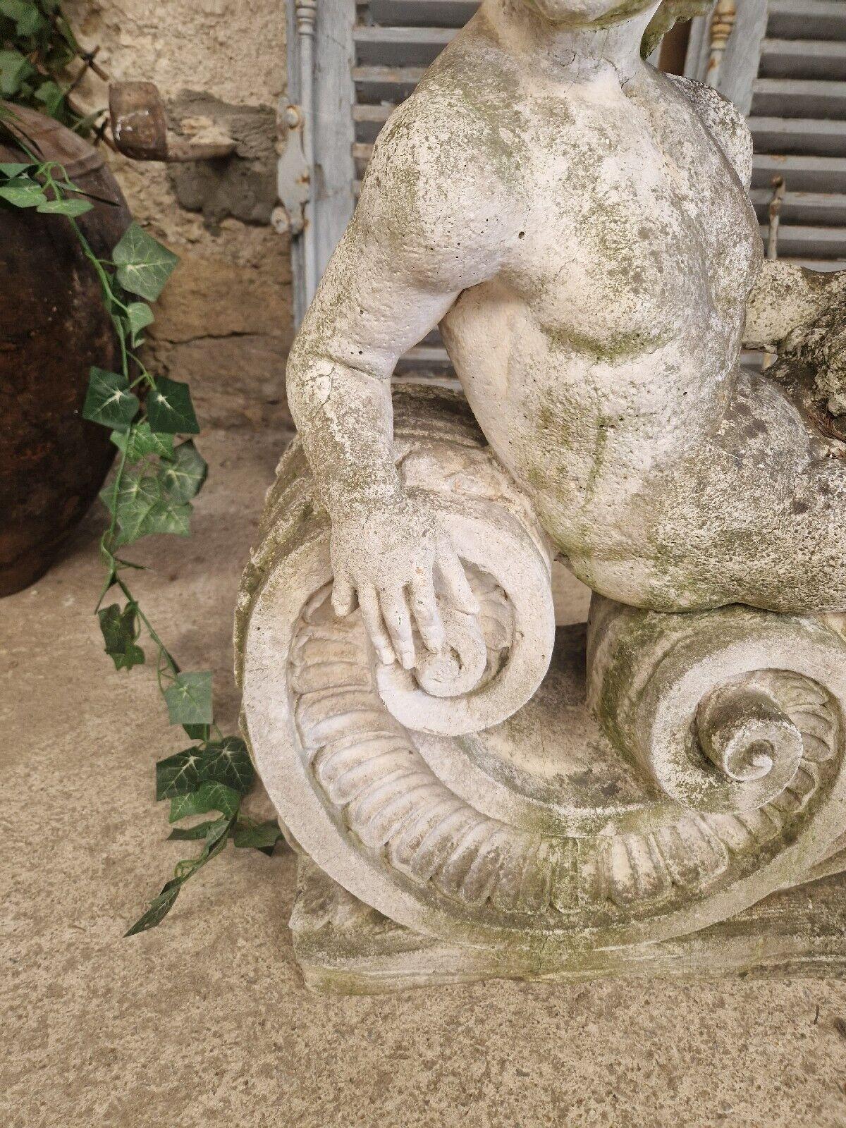 Antique Roman Stone Garden Statue Large Life Size Bacchus Sculpture In Good Condition In Buxton, GB