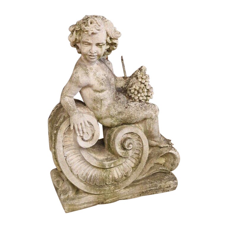 Antique Roman Stone Garden Statue Large Life Size Bacchus Sculpture
